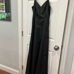 Vintage Hugo Buscati Black Spaghetti Strap V-Neck Gown